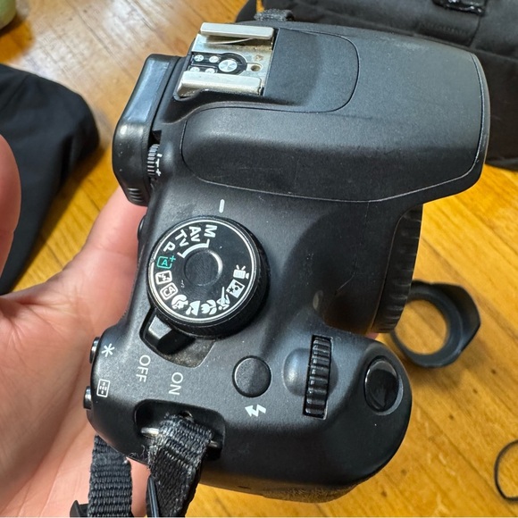 Cannon T5 Rebel DSLR with 55mm Fixed Lens, Accessories, Case, Batteries - Picture 12 of 13